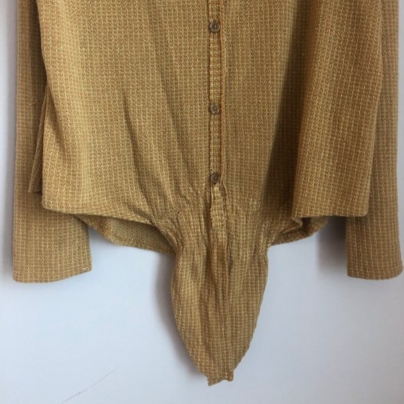 V-neck Button down tie Knit Long Sleeve top - Picture 3 of 5